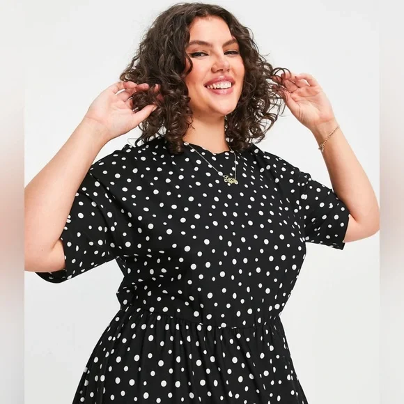 ASOS Wednesday's Girl Curve Relaxed Midi Smock Dress - Picture 3 of 4